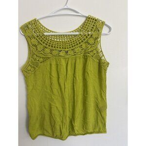 Max Edition Women Top Size Medium green Sleeveless Blouse Shirt Casual Work wear